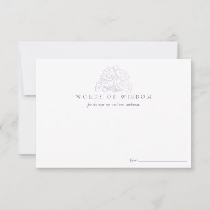 Purple Wedding Words of Wisdom for Newlyweds Announcement