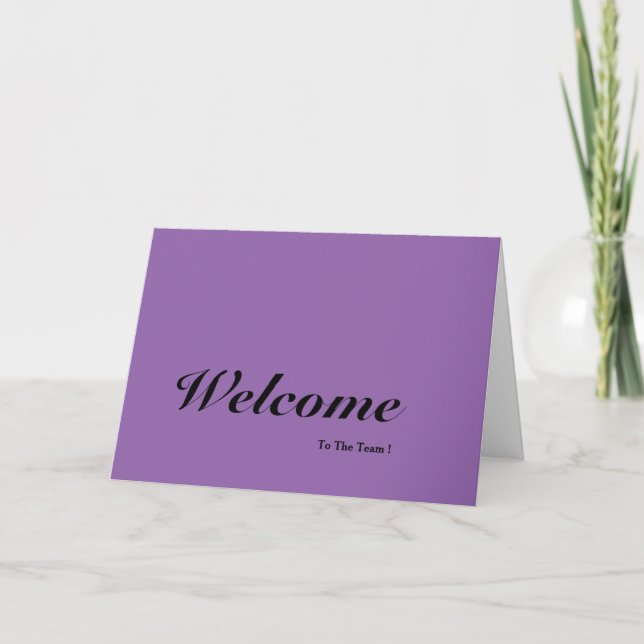 Purple Welcome To The Team Card (Front)