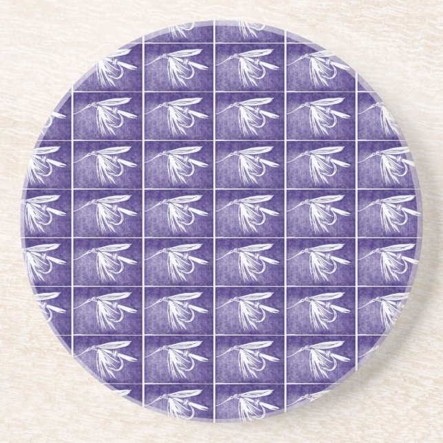 Purple Wet Fly Pattern Trout Fly Coaster (Front)