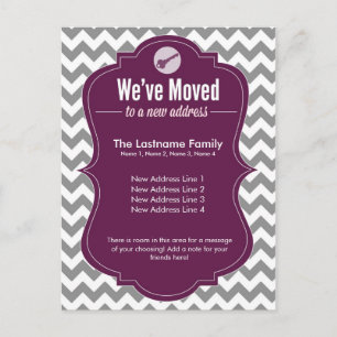 Purple We've Moved Change of Address Postcards