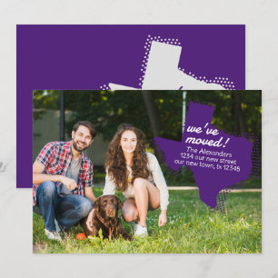 Purple We've Moved - Dotted Texas Moving Announcement
