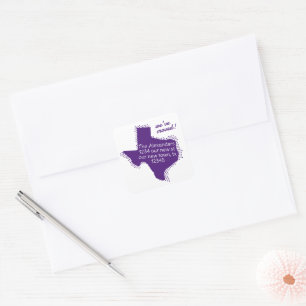 Purple We've Moved - Dotted Texas Moving Square Sticker