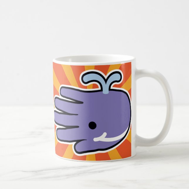 Purple Whale Smiles Coffee Mug (Right)