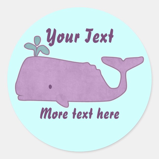 Purple Whale Stickers (Front)