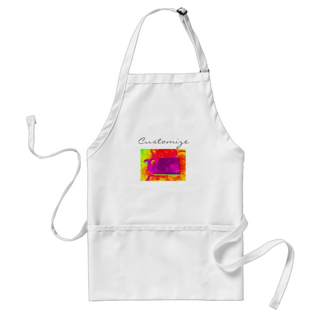 purple whale yellow Thunder_Cove Standard Apron (Front)