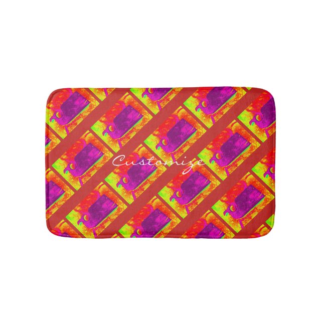 purple whales yellow Thunder_Cove Bath Mat (Front)