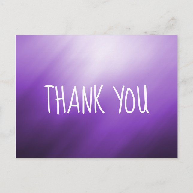 Purple White Abstract Thank You Postcard (Front)