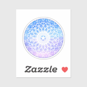 Purple,White And Blue Space Floral Mandala