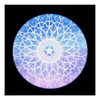Purple,White And Blue Space Floral Mandala