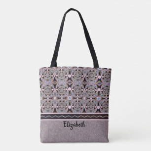 Purple, White & Black Etheric Lights Tote Bag