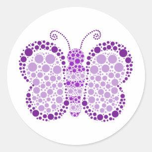 Purple & White Butterfly Elegant Baby Shower Seal