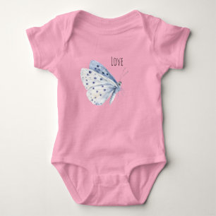 Purple White Butterfly Love Baby Bodysuit