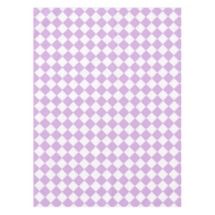 Purple White Checker Diamond Pattern Tablecloth