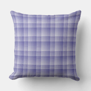Purple White Chequered Abstract Pattern Cushion