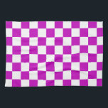 Purple White Chequered Check Pattern Tea Towel<br><div class="desc">Purple and White Check Chequered Geometric Squares Pattern Design</div>
