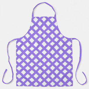 Purple White Chequered Diamond Pattern Apron