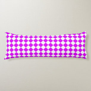 Purple White Chequered Diamond Pattern Body Cushion