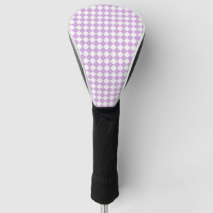 Purple White Chequered Diamond Pattern Golf Head Cover