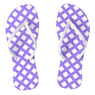 Purple White Chequered Diamond Pattern Jandals