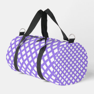 Purple White Chequered Diamond Pattern Small Duffle Bag