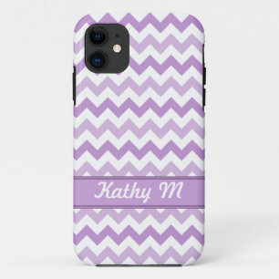 Purple & White Chevron personalized iPhone 5 Case