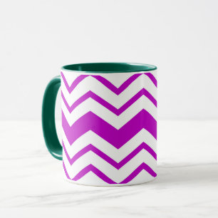 Purple White Chevron Zigzag Pattern Design Mug
