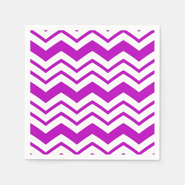 Purple White Chevron Zigzag Pattern Design  Napkin (Front)