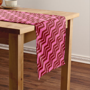Purple White Chevron Zigzag Pattern Design  Short Table Runner