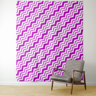 Purple White Chevron Zigzag Pattern Design  Tapestry