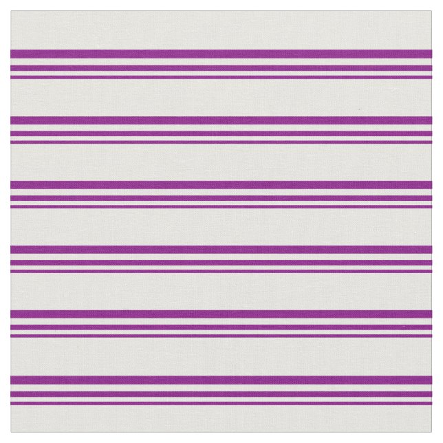 Purple & White Coloured Stripes/Lines Pattern Fabric (Close Up)
