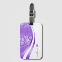 Purple & White Damasks Modern Geometric Design