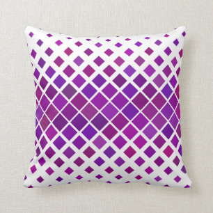 Purple & White Diamond Pattern Accent Pillow