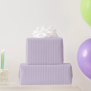 Purple White Double Stripes Birthday Wrapping Paper