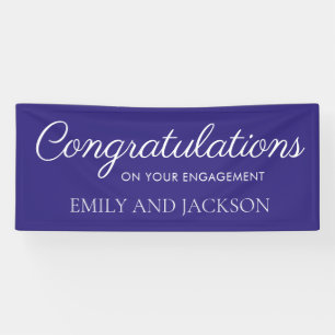 Purple White Elegant Script Engagement Banner