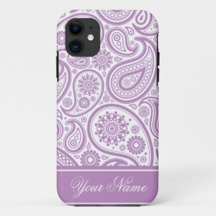 Purple White Floral Paisley Pattern Case-Mate iPhone Case