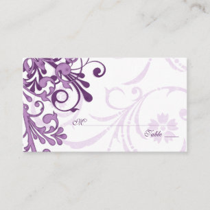 Purple White Floral Wedding Place or Escort Cards