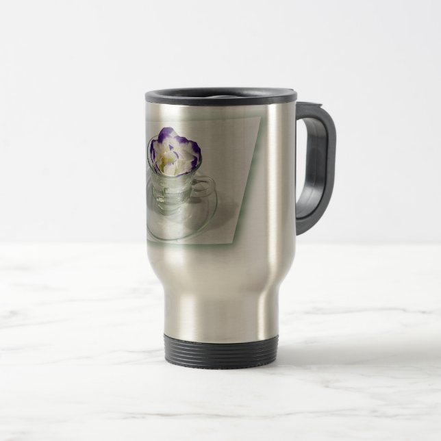 Purple white flower in a cup (Front Right)