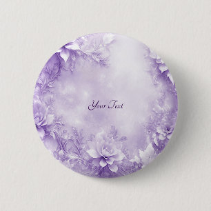 Purple White Flowers Button