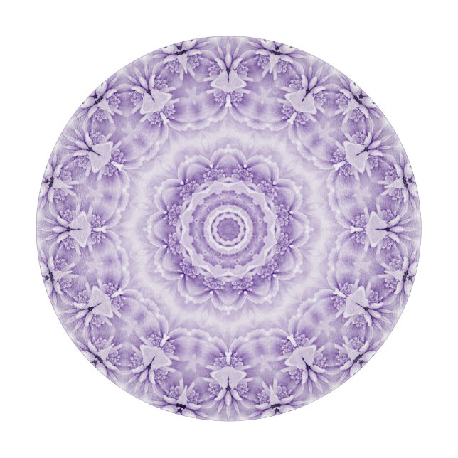 Purple White Flowers Cutting Board (Front)