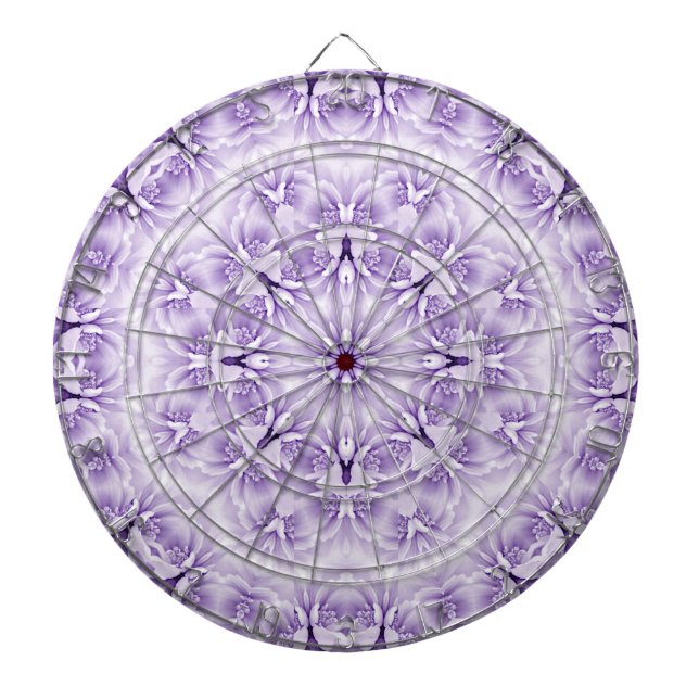 Purple White Flowers Dartboard (Front)