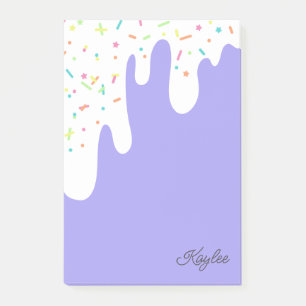 Purple White Frosting Sprinkles Your Name Post-it Notes