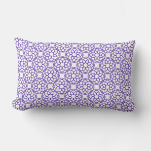 Purple White Geometric Seamless Pattern Lumbar Cushion