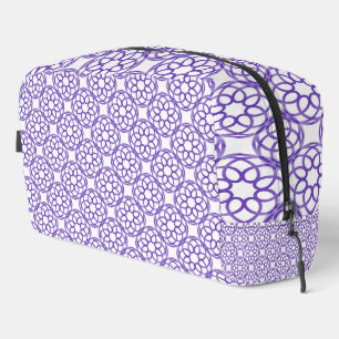 Purple White Geometric Seamless Pattern Toiletry Dopp Kit