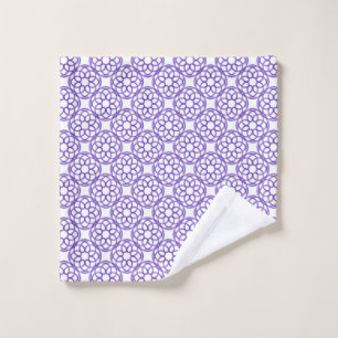 Purple White Geometric Seamless Pattern Wash Cloth