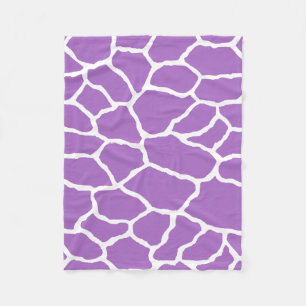 Purple White Giraffe Skin Pattern Fleece Blanket