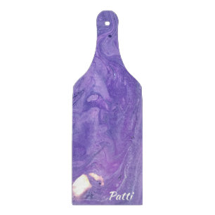 Purple White Glass Abstract Paddle Cutting Board