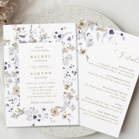 Purple White Gold Floral All in One Wedding 
