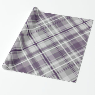 purple white grey plaid patterned wrapping paper