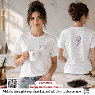 Purple White Hair Stylist Scissors T-Shirt