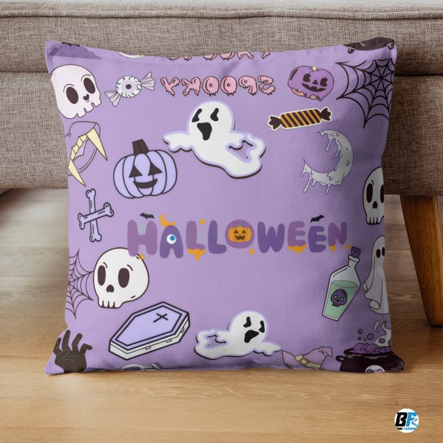 Purple & White Halloween - Spooky Cushion (#ordernow)